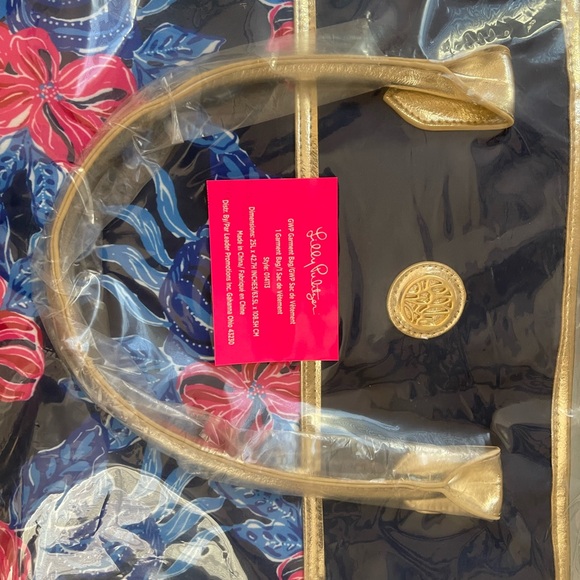 NWT Lilly Pulitzer Hanging Garment Bag Low Tide Navy Its Ofishell - Picture 3 of 4